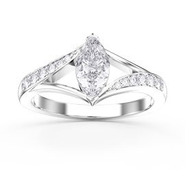 Unity Marquise Moissanite 18ct White Gold Engagement Ring