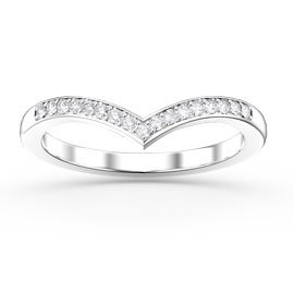 Unity Wishbone Diamond Platinum Wedding Ring