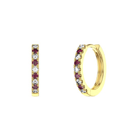 Charmisma Ruby and White Sapphire 18ct Gold Vermeil Hoop Earrings Small