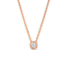 Infinity 0.25ct Lab Diamond 9ct Rose Gold Bezel Pendant Necklace