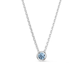 Infinity Aquamarine 9ct White Gold Bezel Pendant Necklace