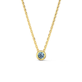 Infinity Aquamarine 9ct Yellow Gold Bezel Pendant Necklace