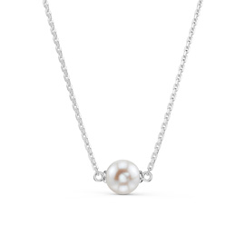 Venus White Pearl Platinum plated Silver Necklace