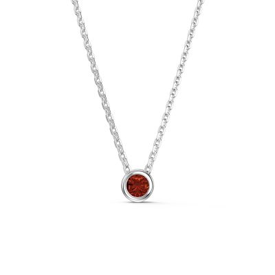 Infinity Garnet Platinum plated Silver Birthstone Adjustable Necklace