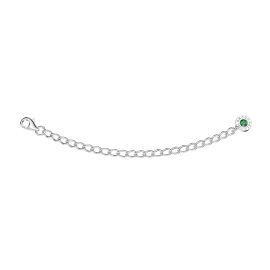 Emerald 3 inch Platinum plated Silver Extension Chain