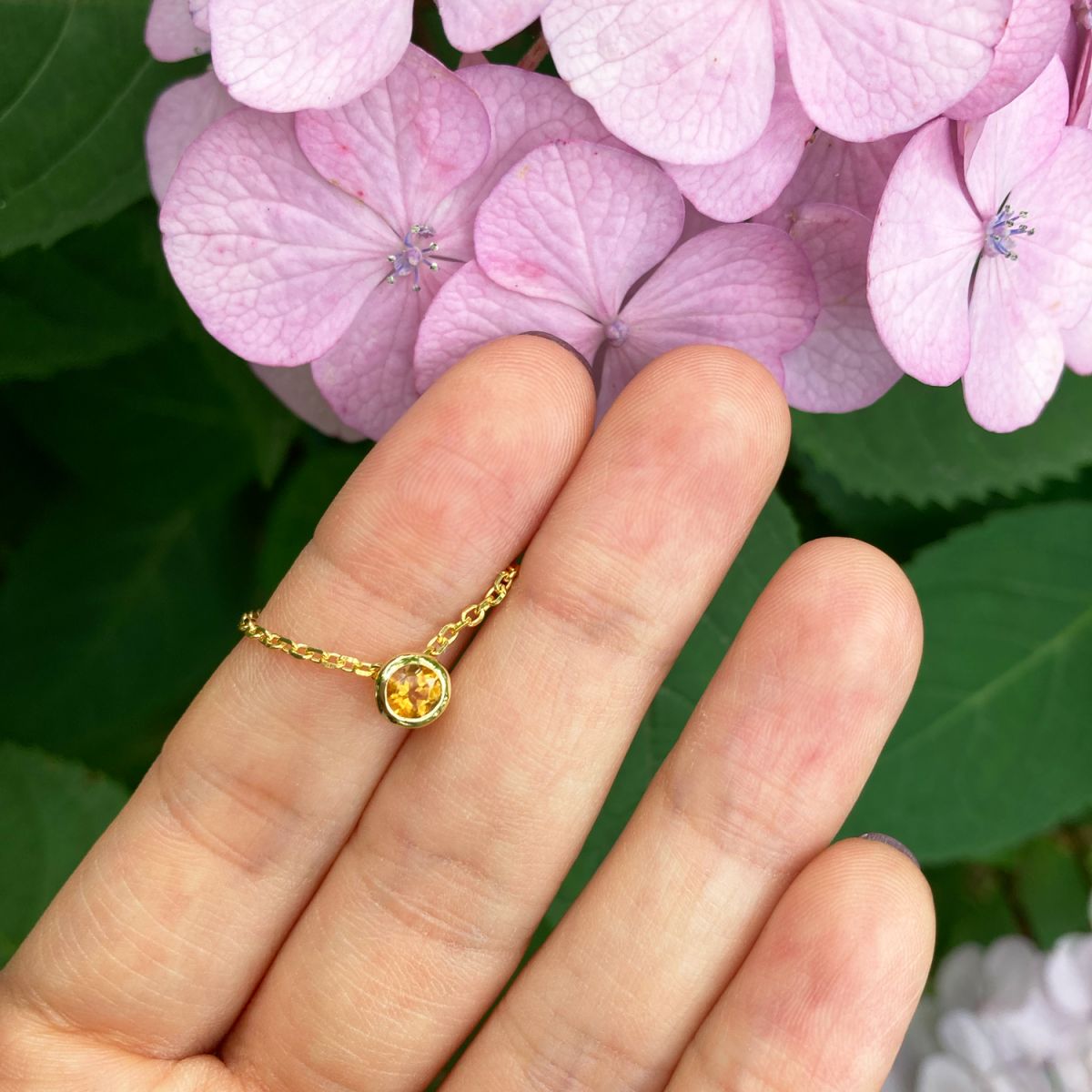 Infinity Citrine 18ct Gold Vermeil Birthstone Adjustable Necklace #5