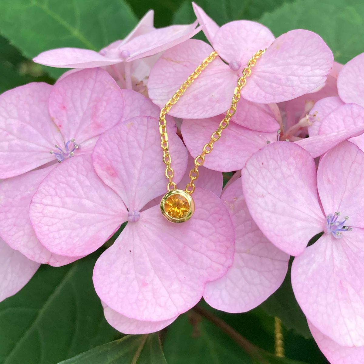 Infinity Citrine 18ct Gold Vermeil Birthstone Adjustable Necklace #4