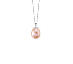 Venus Pink Pearl Drop Platinum plated Silver Necklace