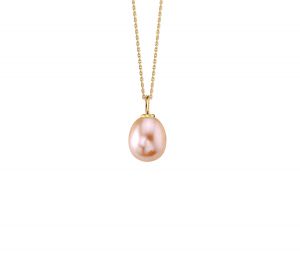 Venus Pink Pearl Drop 18ct Gold Vermeil Necklace