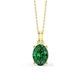 Eternity Oval Emerald 18ct Gold Vermeil Pendant