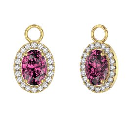 Eternity 1.5ct Pink Sapphire Oval Halo 18ct Gold Vermeil Interchangeable Earring Drops