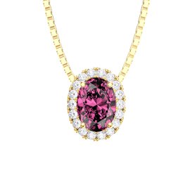 Eternity Pink Sapphire Halo 18ct Gold Vermeil Oval Pendant