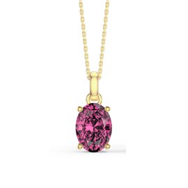 Eternity Oval Pink Sapphire 18ct Gold Vermeil Pendant