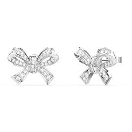 Charisma Moissanite Ribbon Platinum plated Silver Earrings