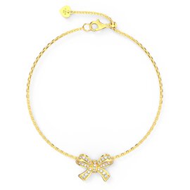 Charisma Moissanite Ribbon 18ct Gold Vermeil Adjustable Pendant Bracelet