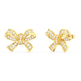 Charisma Moissanite Ribbon 18ct Gold Vermeil Earrings