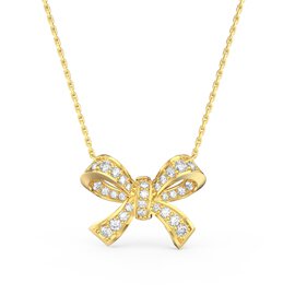 Charisma Moissanite Ribbon 18ct Gold Vermeil Adjustable Pendant Necklace