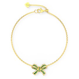 Charisma Emerald Ribbon 18ct Gold Vermeil Adjustable Bracelet