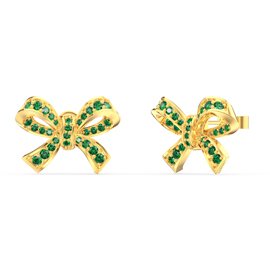 Charisma Emerald Ribbon 18ct Gold Vermeil Earrings