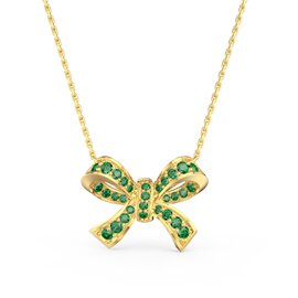 Charisma Emerald Ribbon 18ct Gold Vermeil Adjustable Pendant Necklace