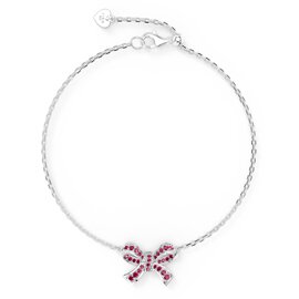 Charisma Ruby Ribbon Platinum plated Silver Adjustable Bracelet