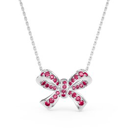 Charisma Ruby Ribbon Platinum plated Silver Adjustable Pendant Necklace