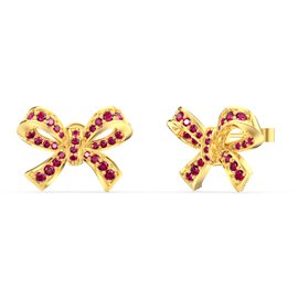 Charisma Ruby Ribbon 18ct Gold Vermeil Earrings