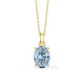 Eternity Oval Aquamarine 18ct Gold Vermeil Pendant
