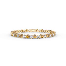 Infinity Citrine and Moissanite 18ct Gold Vermeil S Bar Tennis Bracelet