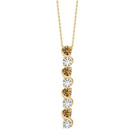 Infinity Citrine and Moissanite 18ct Gold Vermeil S Bar Pendant Necklace