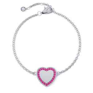 Charmisma Ruby Platinum plated Silver Heart Bracelet
