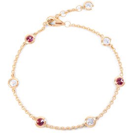 By the Yard Ruby 18ct Rose Gold Bracelet