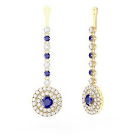 Fusion Sapphire Halo 18ct Gold Vermeil Earrings Drops