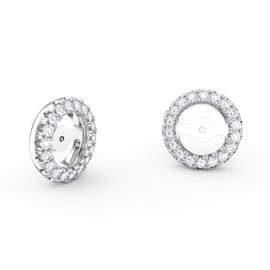 Fusion Moissanite Platinum plated Silver Earring Halo Jackets