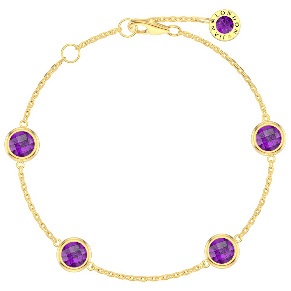 Amethyst By the Yard 9ct Yellow Gold Bracelet