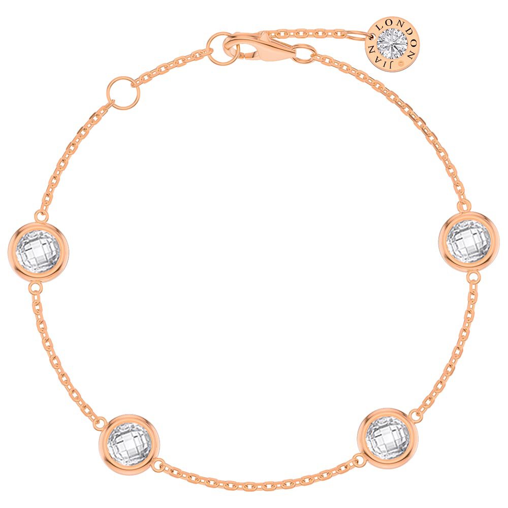 White Sapphire By the Yard 9ct Rose Gold Bracelet