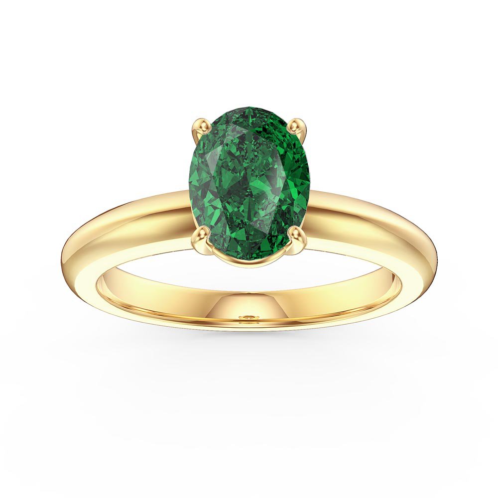 Unity 1.25ct Oval Emerald Solitaire 18ct Yellow Gold Proposal Ring
