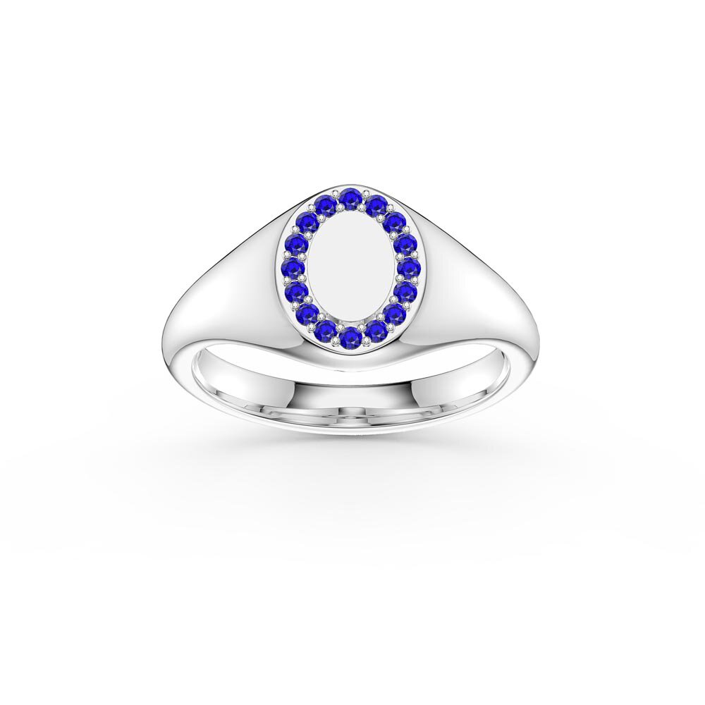 Sapphire 9ct White Gold Signet Ring
