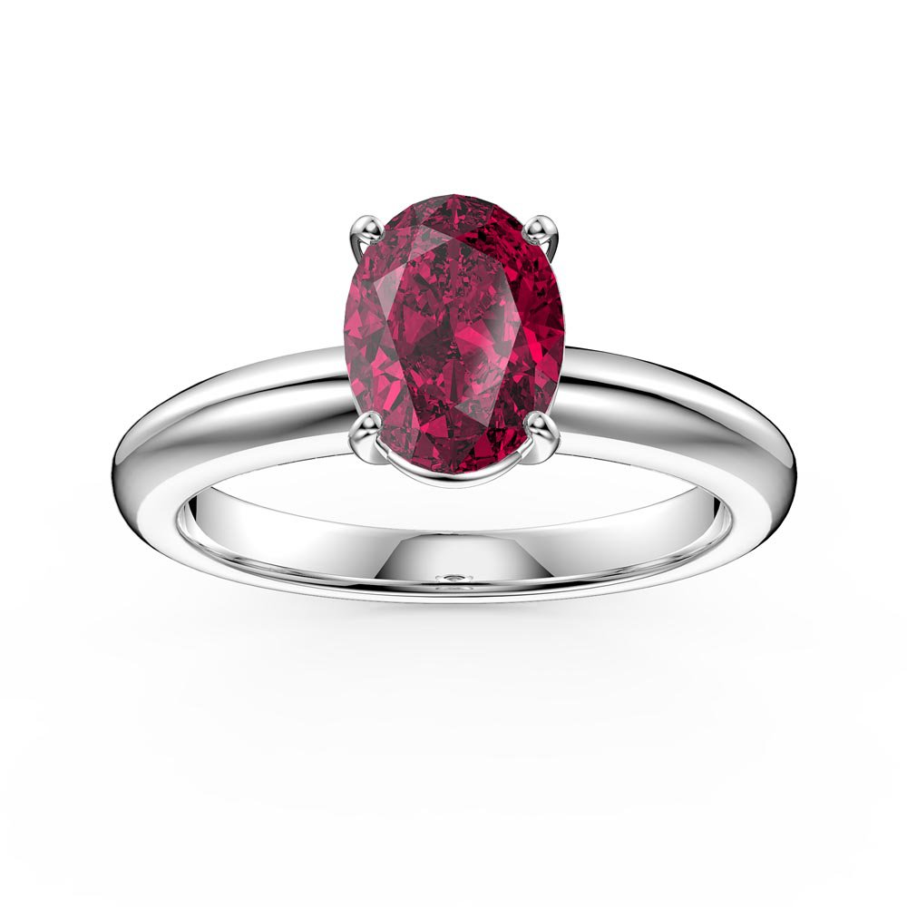 Unity 1.25ct Oval Ruby Solitaire Platinum Ring