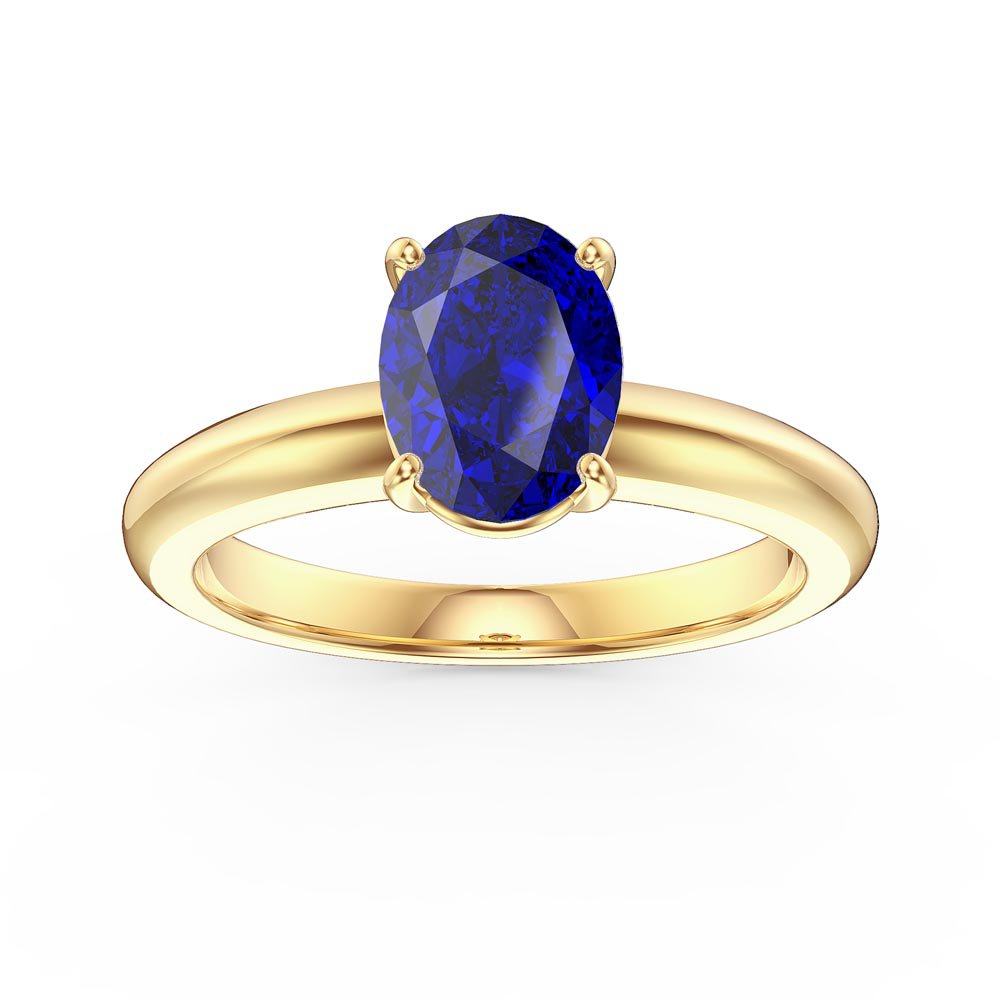 Unity 1.25ct Oval Blue Sapphire Solitaire 18ct Yellow Gold Proposal Ring