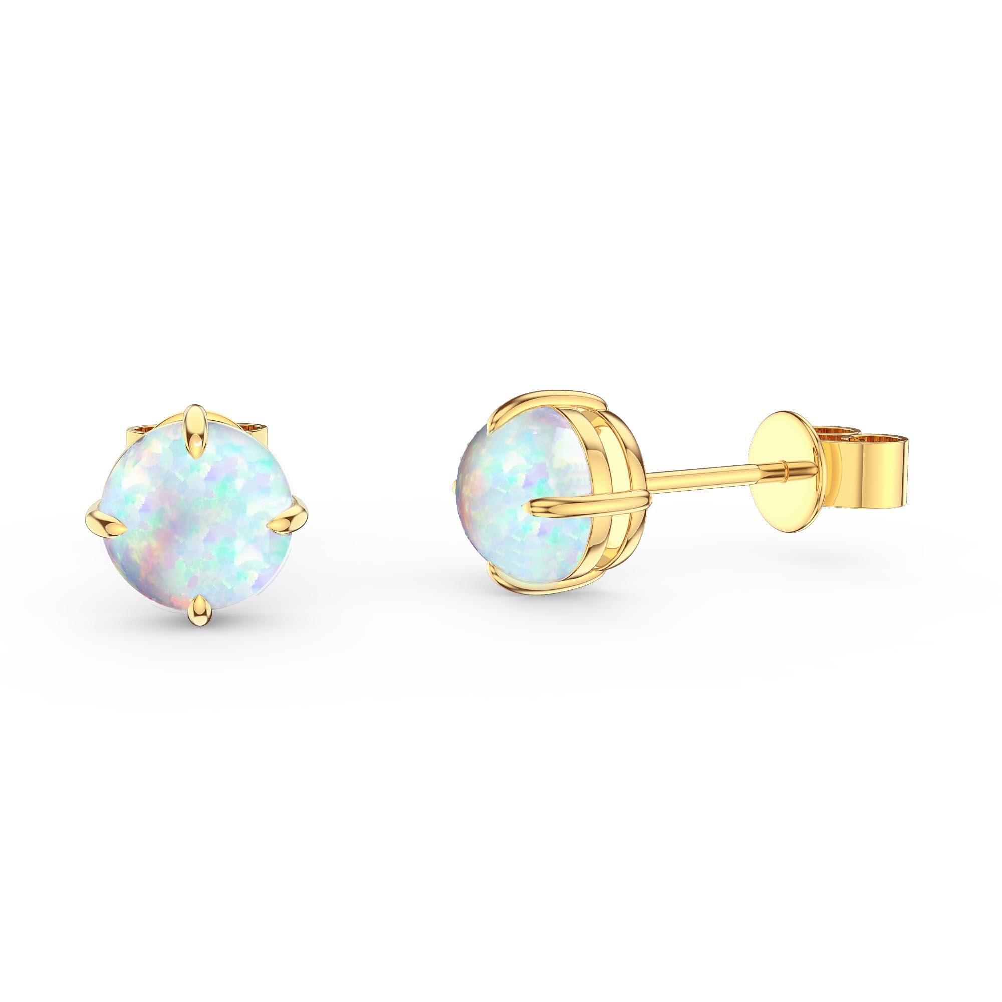 Sparkling Halo 14K White Gold Stud Earrings With Multicolored Australian  White Opals - 423-00319 - The Opal Man