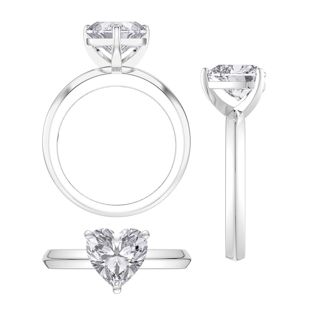 Unity 2ct Heart Lab Diamond Solitaire Platinum Engagement Ring #4