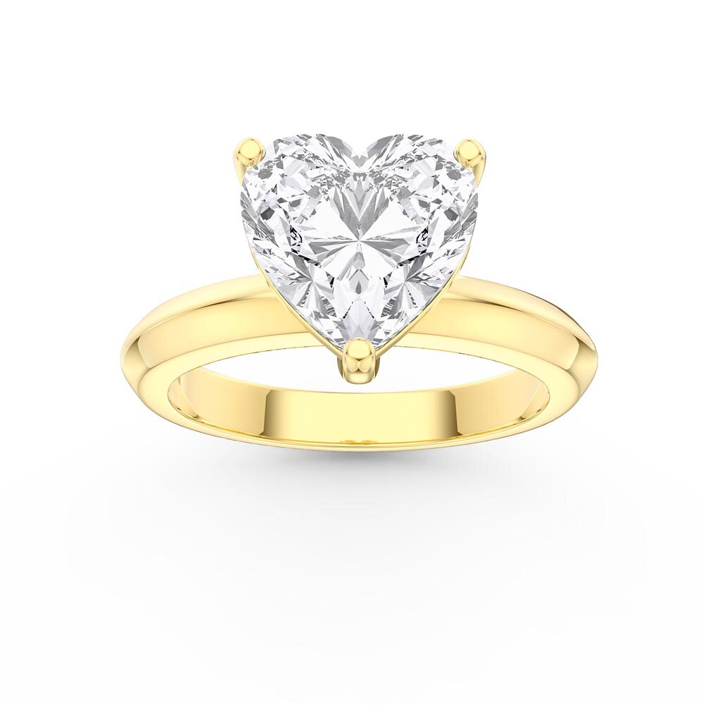 Unity 2ct Heart Lab Diamond Solitaire 9ct Yellow Gold Ring