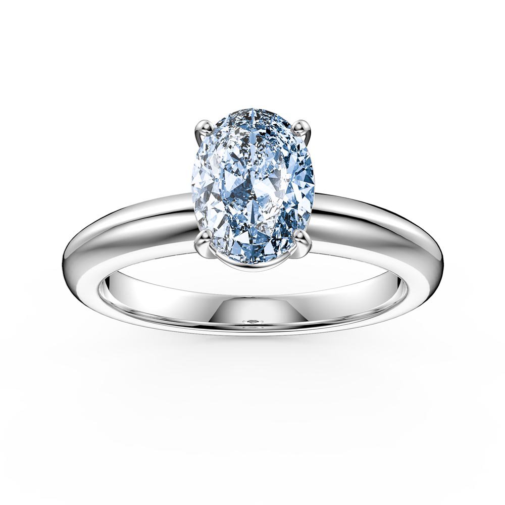 Unity 1.25ct Oval Aquamarine Solitaire 9ct White Gold Proposal Ring