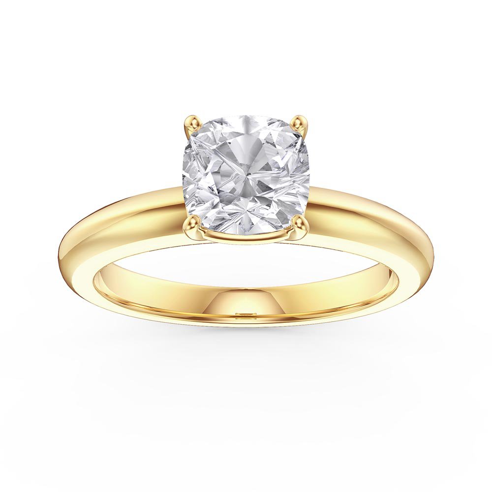 Unity 1ct Lab Diamond Cushion cut Solitaire 18ct Yellow Gold Ring