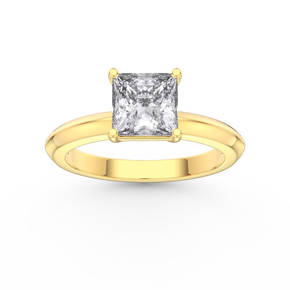 Unity 1ct Princess Moissanite Solitaire 9ct Yellow Gold Proposal Ring