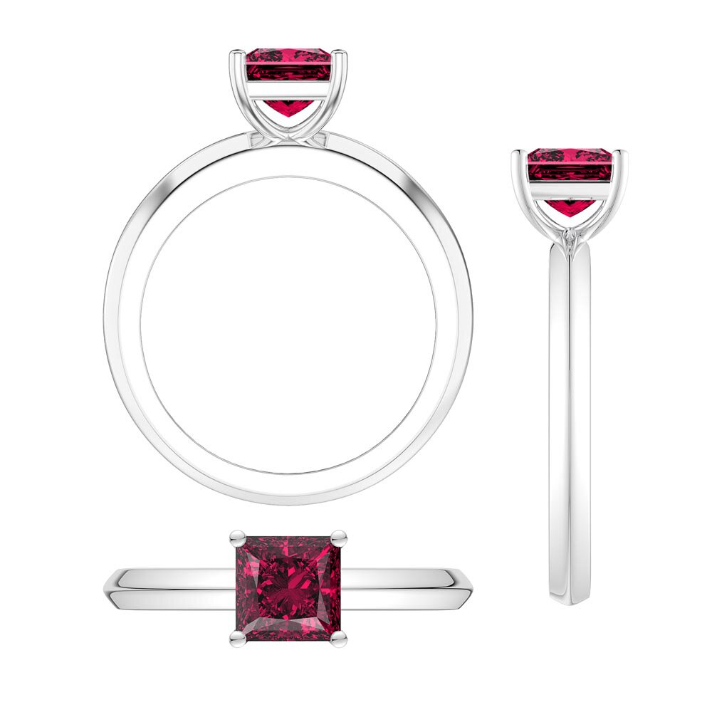 Unity 1ct Princess Ruby Platinum Engagement Ring #4