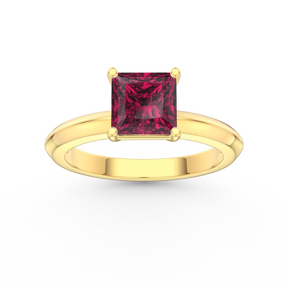 Unity 1ct Princess Ruby 18ct Yellow Gold Engagement Ring