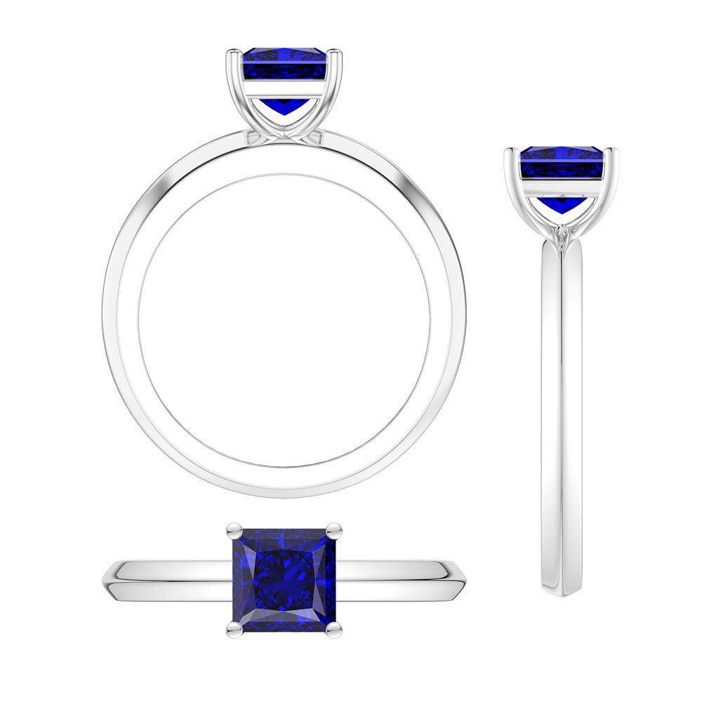 Unity 1ct Princess Sapphire 9ct White Gold Proposal Ring #4