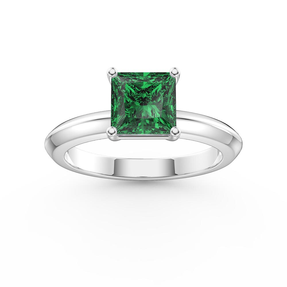 Unity 1ct Princess Emerald Platinum Engagement Ring